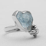 Natural Aquamarine Silver Rings