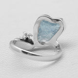 Natural Aquamarine Silver Rings