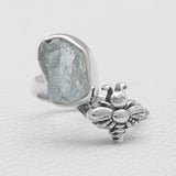 Natural Aquamarine Silver Rings