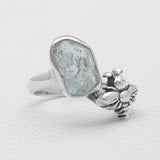 Natural Aquamarine Silver Rings
