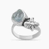 Natural Aquamarine Silver Rings