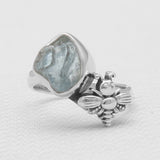 Natural Aquamarine Silver Rings