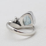 Natural Aquamarine Silver Rings