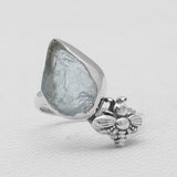 Natural Aquamarine Silver Rings