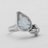 Natural Aquamarine Silver Rings