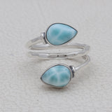 Larimar Silver Rings