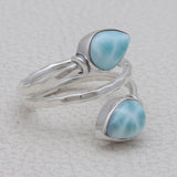 Larimar Silver Rings