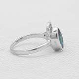 Mystic Quartz Leaf Design Silver Rings