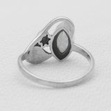 Mystic Quartz Leaf Design Silver Rings