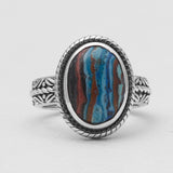 Rainbow Calsilica Silver Rings