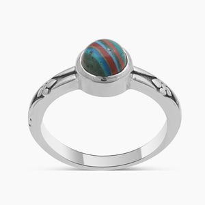 925 Sterling Silver Rainbow Calsilica Rings