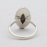Marquise Cut Abalone Shell Silver Rings