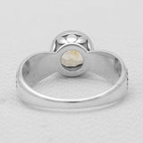 Yellow Citrine Silver Women Rings