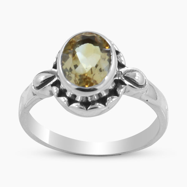 Citrine Silver Rings
