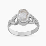 Natural Herkimer Quartz Silver Rings