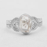 Natural Herkimer Quartz Silver Rings