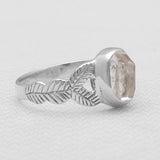 Natural Herkimer Quartz Silver Rings