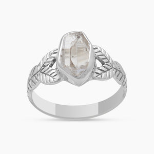 Natural Herkimer Quartz Silver Rings