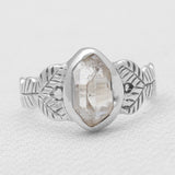 Natural Herkimer Quartz Silver Rings