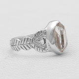 Natural Herkimer Quartz Silver Rings