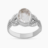Natural Herkimer Quartz Silver Rings