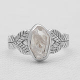 Natural Herkimer Quartz Silver Rings