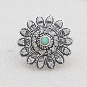 Natural Green Opal Silver Rings