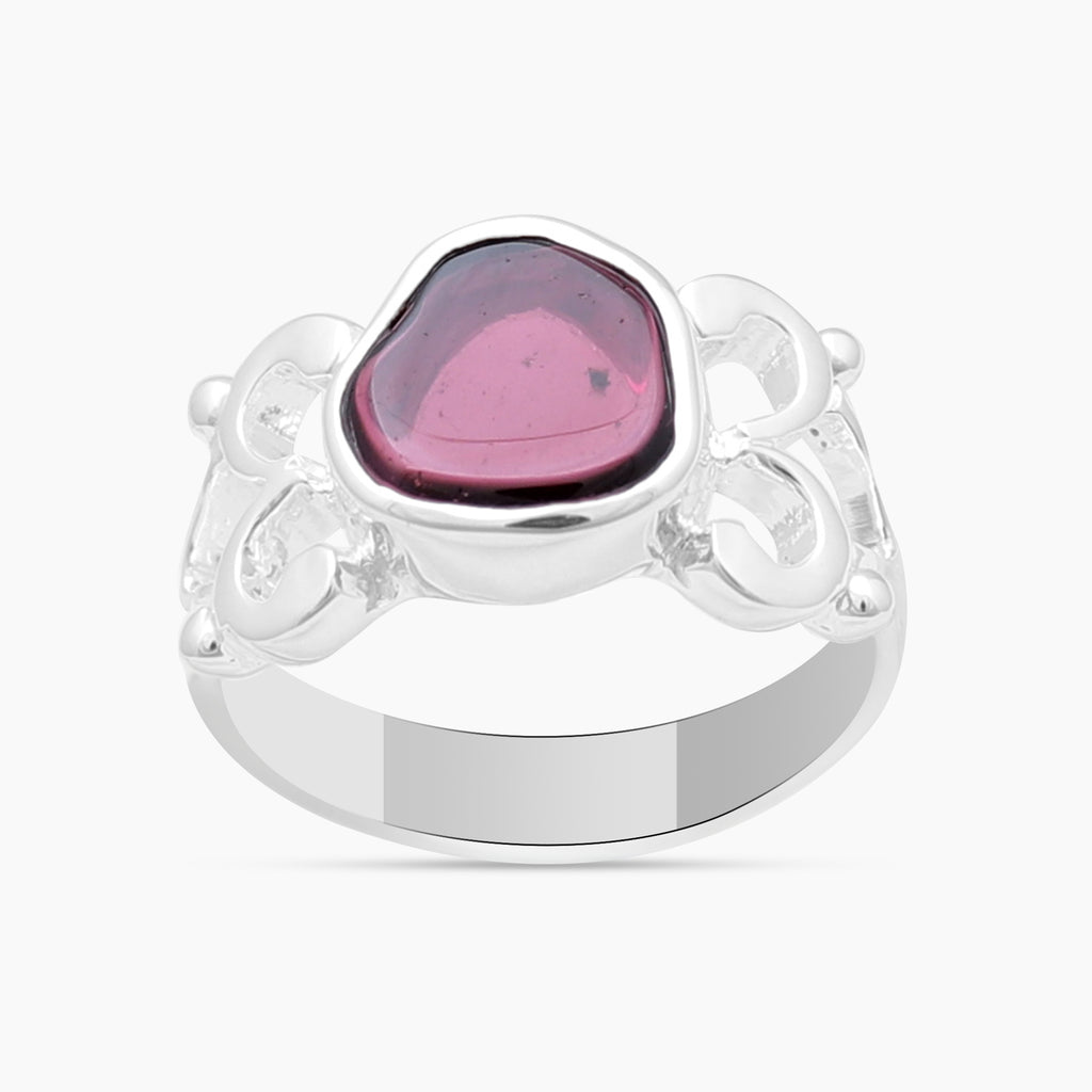 Natural Garnet Silver Rings
