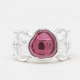 Natural Garnet Silver Rings