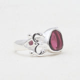 Natural Garnet Silver Rings