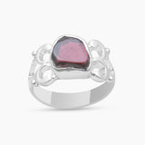 Natural Garnet Silver Rings