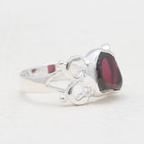 Natural Garnet Silver Rings