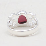 Natural Garnet Silver Rings