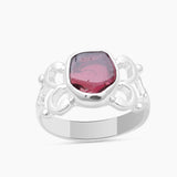 Natural Garnet Silver Rings