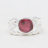 Natural Garnet Silver Rings