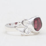 Natural Garnet Silver Rings