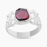 Natural Garnet Silver Rings