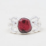 Natural Garnet Silver Rings