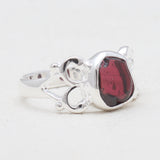 Natural Garnet Silver Rings