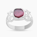 Natural Garnet Silver Rings