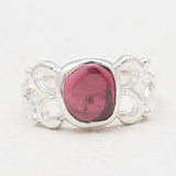 Natural Garnet Silver Rings
