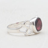 Natural Garnet Silver Rings