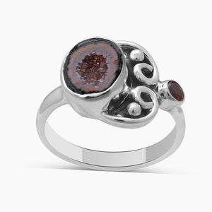 925 Silver Coconut Druzy Rings