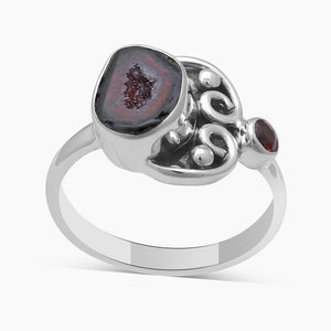 925 Silver Coconut Druzy Rings