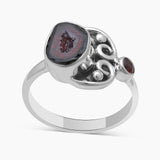 925 Silver Coconut Druzy Rings