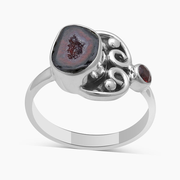 925 Silver Coconut Druzy Rings