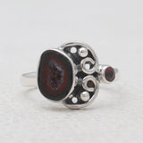 925 Silver Coconut Druzy Rings