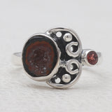 925 Silver Coconut Druzy Rings