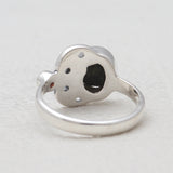 925 Silver Coconut Druzy Rings