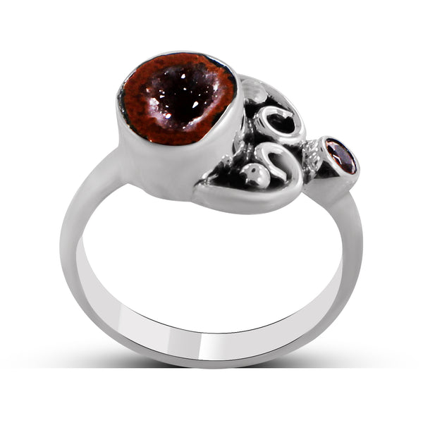 925 Silver Coconut Druzy Rings